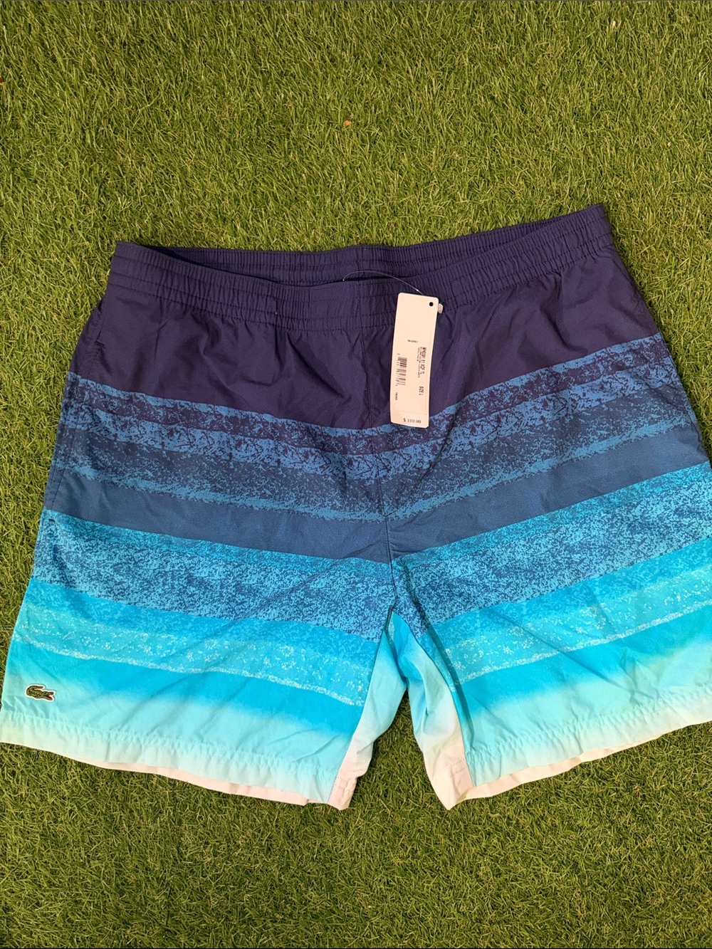 Lacoste Men’s Ocean Blue Gradient Swim Trunks